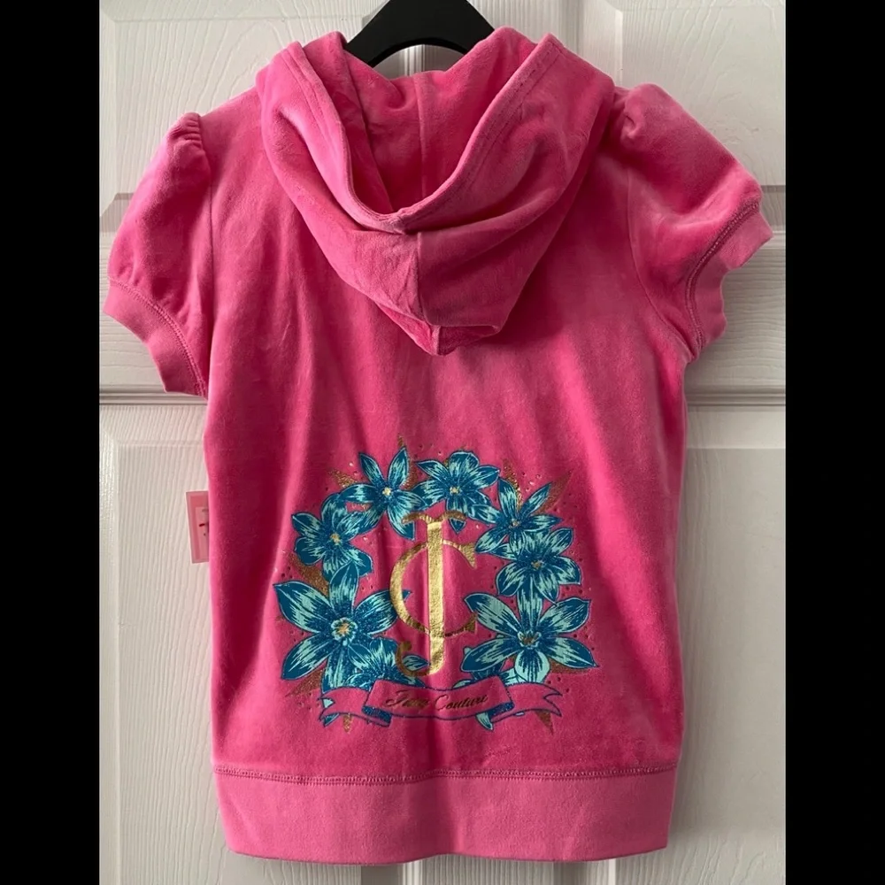 NWT JUICY COUTURE Girls 2 Piece Highlighter S/S Velour Jacket end Short